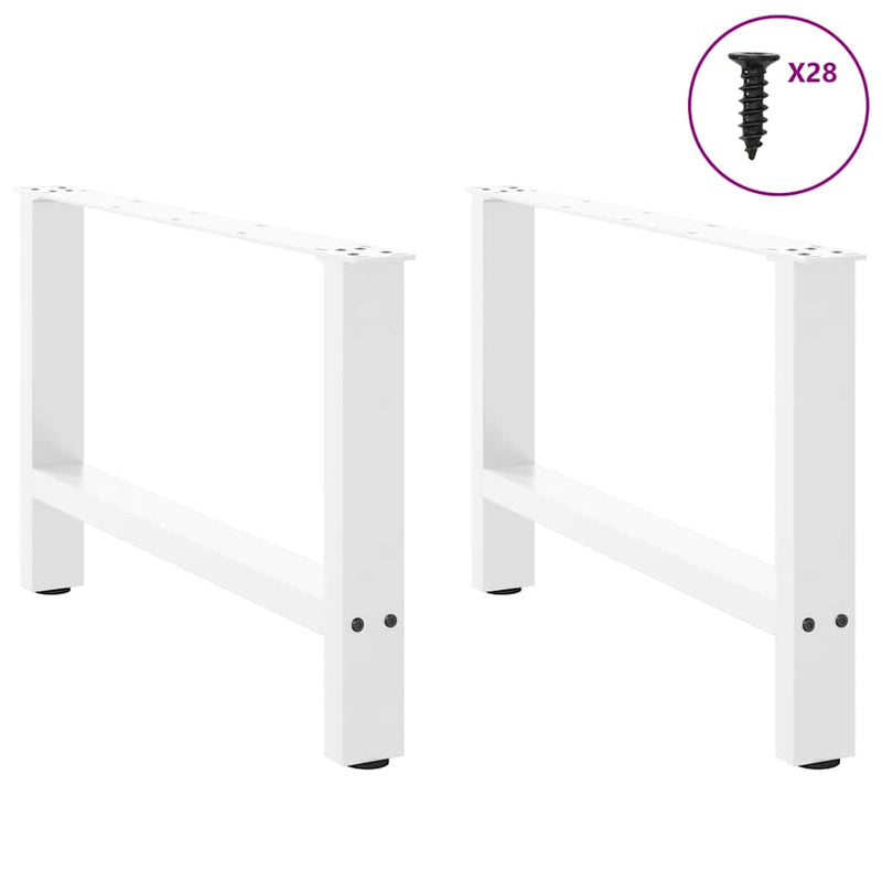 vidaXL 2 db fehér dohányzóasztal láb 70 x (42-43) cm acél
