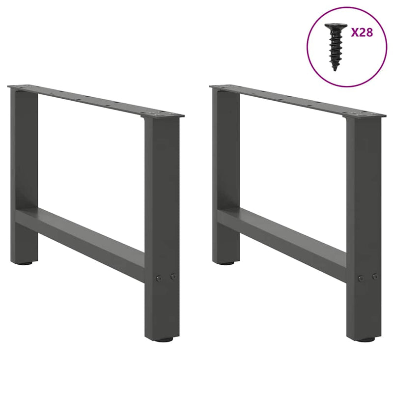 vidaXL 2 db antracitszürke acél dohányzóasztal láb 70 x (42-43) cm