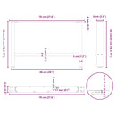 vidaXL 2 db natúr acél dohányzóasztal láb 70 x (42-43) cm acél