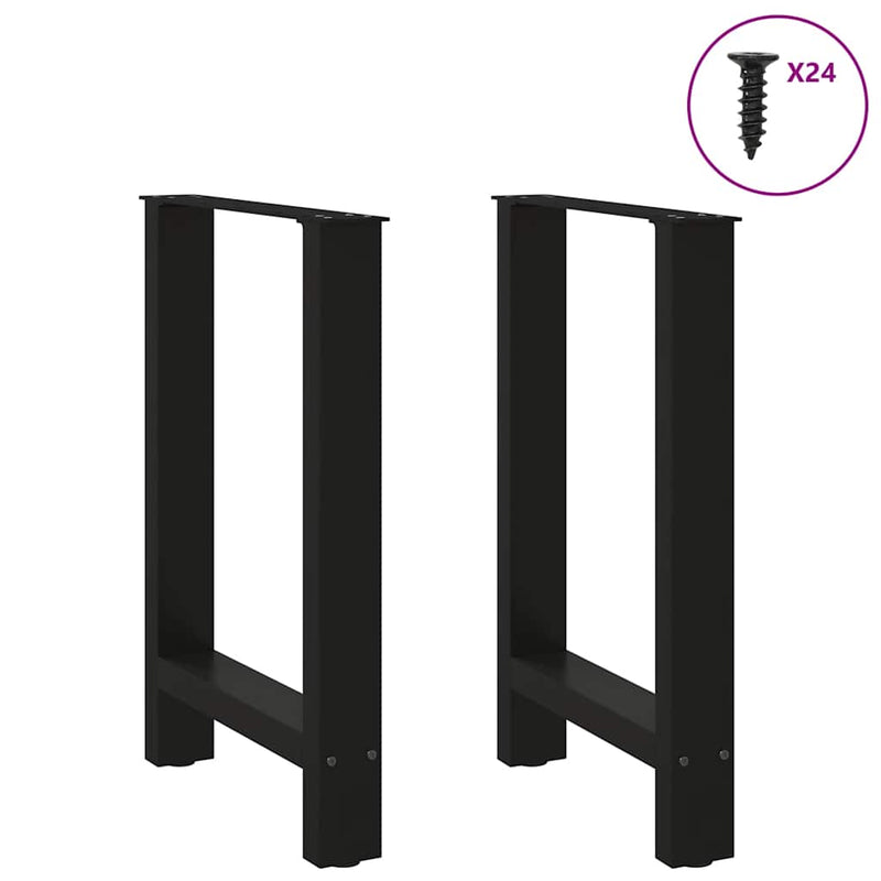 vidaXL 2 db fekete acél étkezőasztal láb 50 x (72-73) cm
