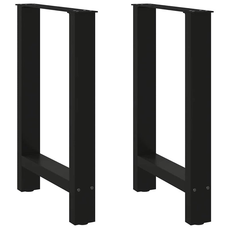 vidaXL 2 db fekete acél étkezőasztal láb 60 x (72-73) cm