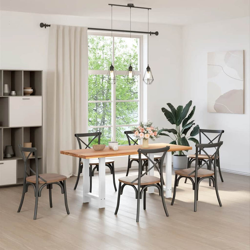 vidaXL 2 db fehér étkezőasztal láb 60 x (72-73) cm acél