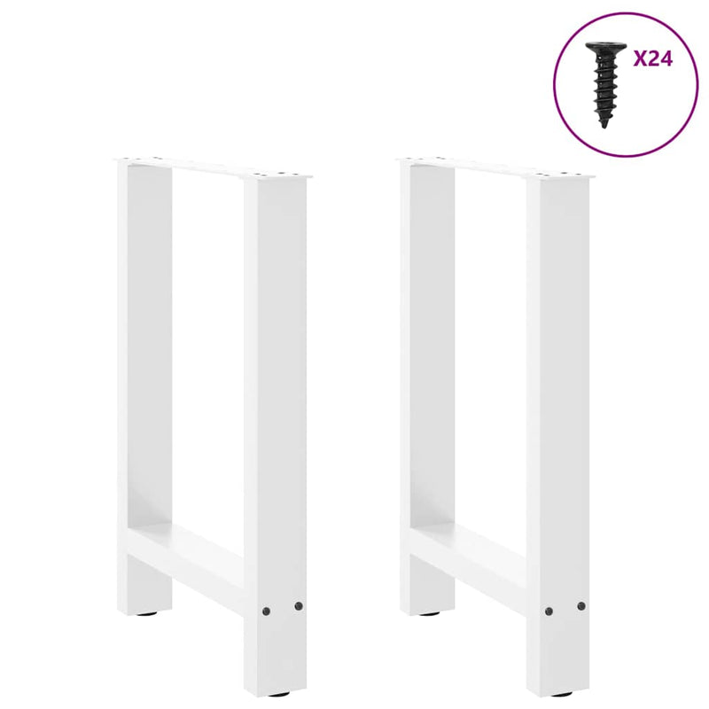 vidaXL 2 db fehér étkezőasztal láb 60 x (72-73) cm acél