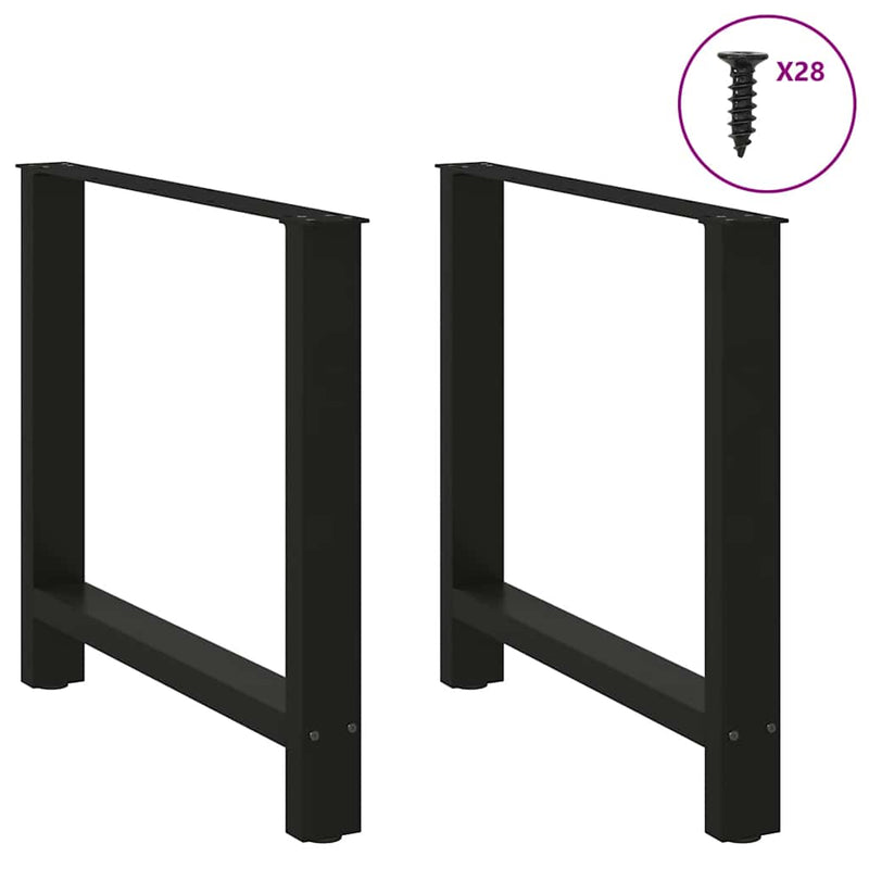vidaXL 2 db fekete acél étkezőasztal láb 70 x (72-73) cm