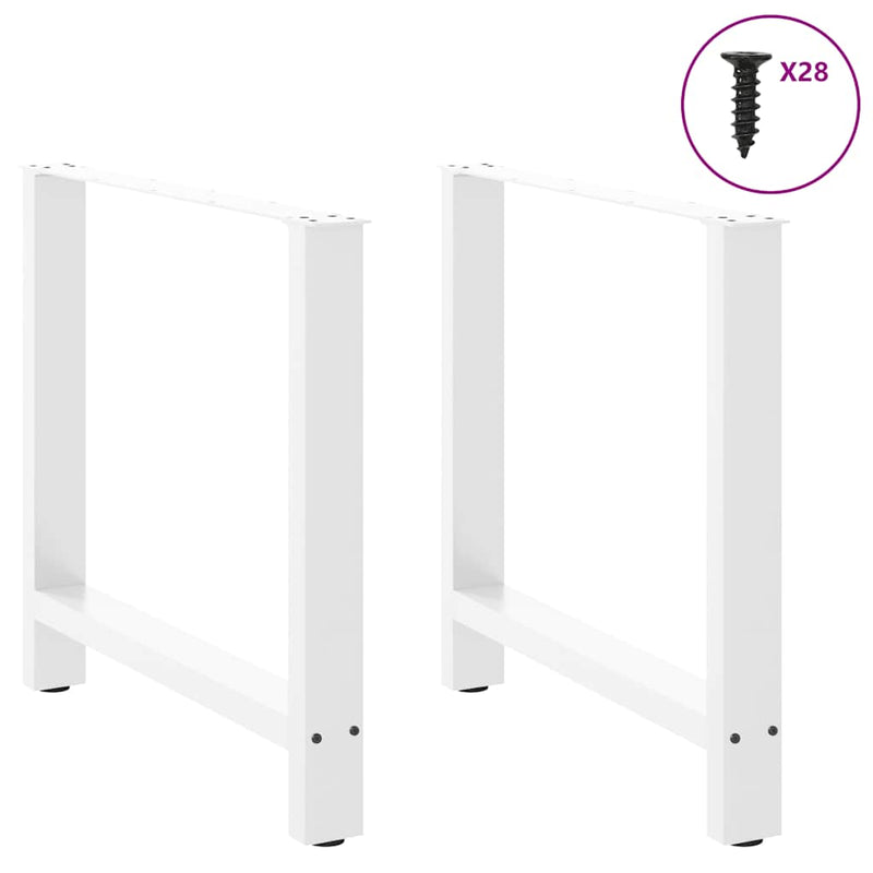 vidaXL 2 db fehér étkezőasztal láb 80 x (72-73) cm acél étkezőasztal láb