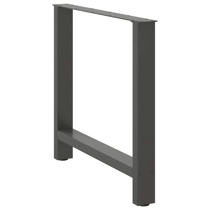 vidaXL 2 db antracitszürke acél étkezőasztalláb 80x(72-73) cm