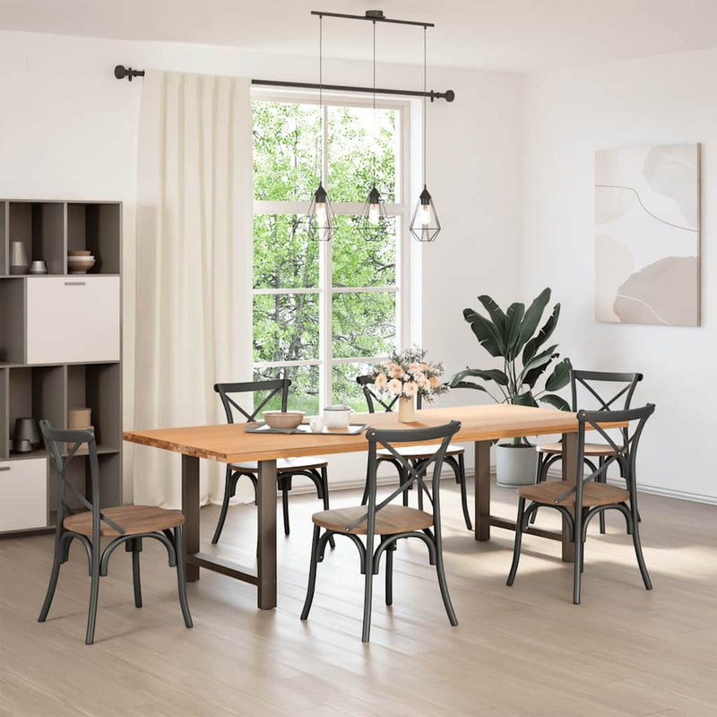 vidaXL 2 db natúr acél étkezőasztal láb 80x(72-73) cm acél