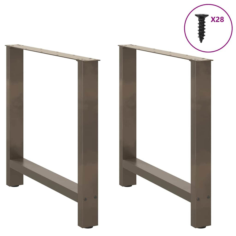 vidaXL 2 db natúr acél étkezőasztal láb 80x(72-73) cm acél