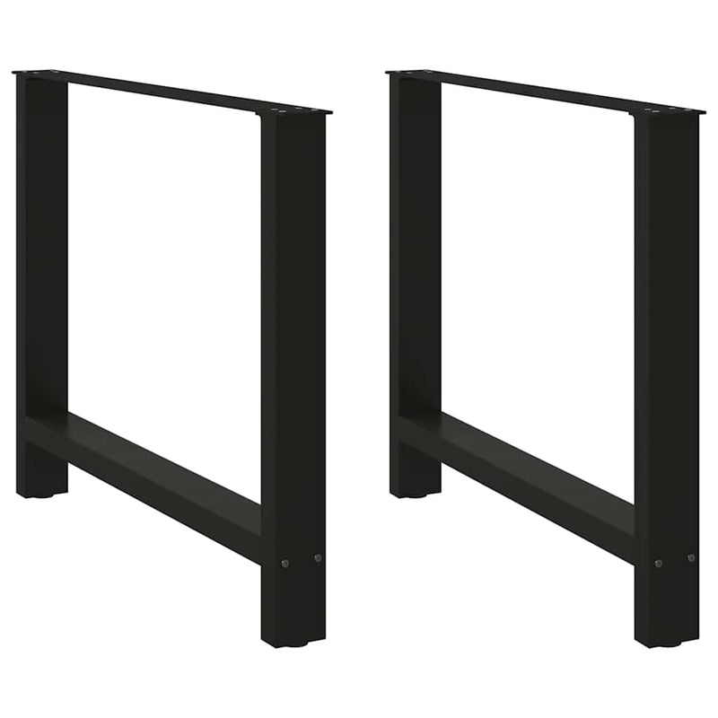 vidaXL 2 db fekete acél étkezőasztal láb 90 x (72-73) cm