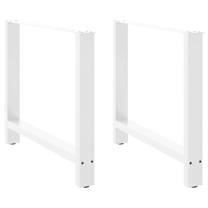 vidaXL 2 db fehér étkezőasztal láb 90 x (72-73) cm acél