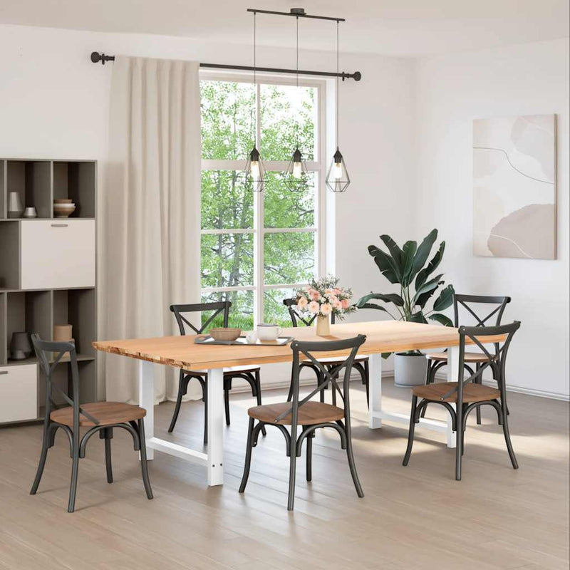 vidaXL 2 db fehér étkezőasztal láb 90 x (72-73) cm acél