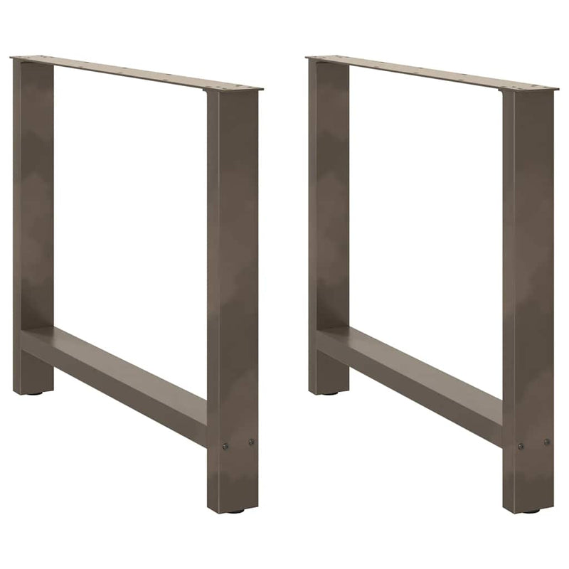 vidaXL 2 db natúr acél étkezőasztal láb 90 x (72-73) cm acél