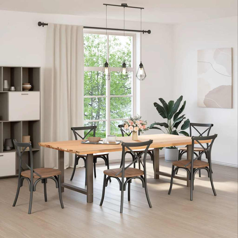 vidaXL 2 db natúr acél étkezőasztal láb 90 x (72-73) cm acél