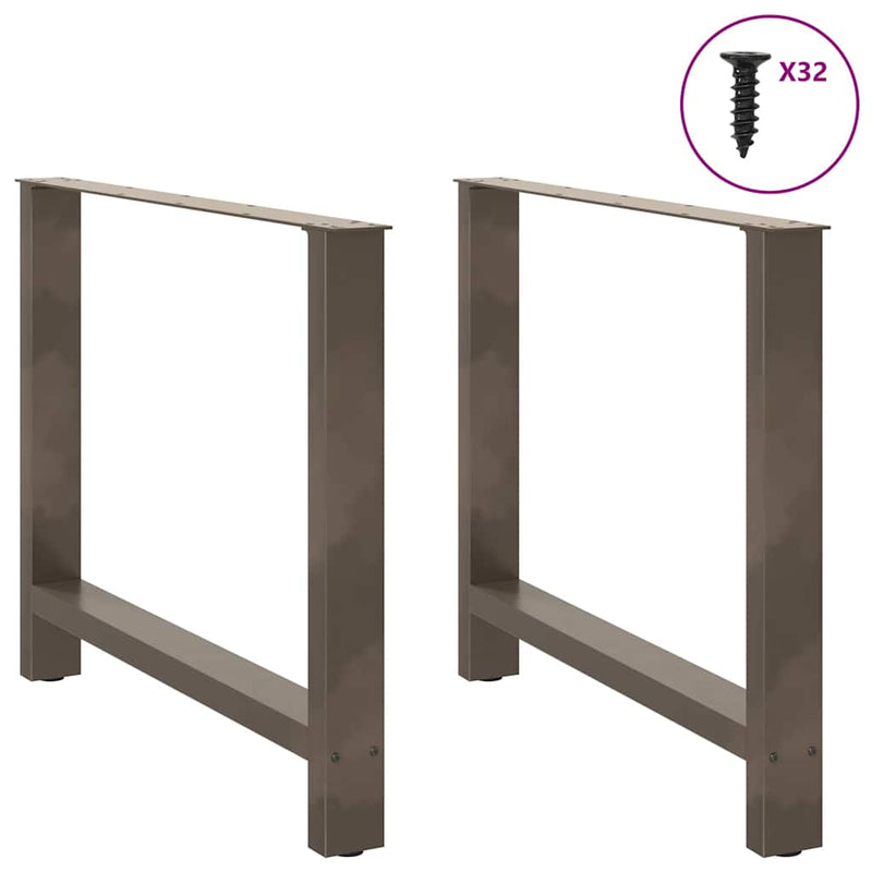 vidaXL 2 db natúr acél étkezőasztal láb 90 x (72-73) cm acél