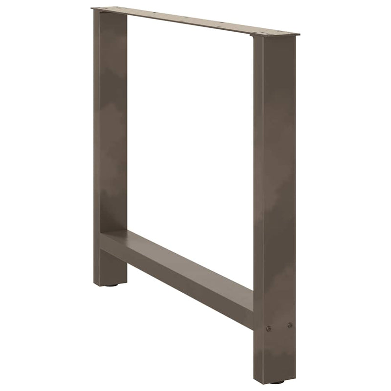 vidaXL 2 db natúr acél étkezőasztal láb 90 x (72-73) cm acél