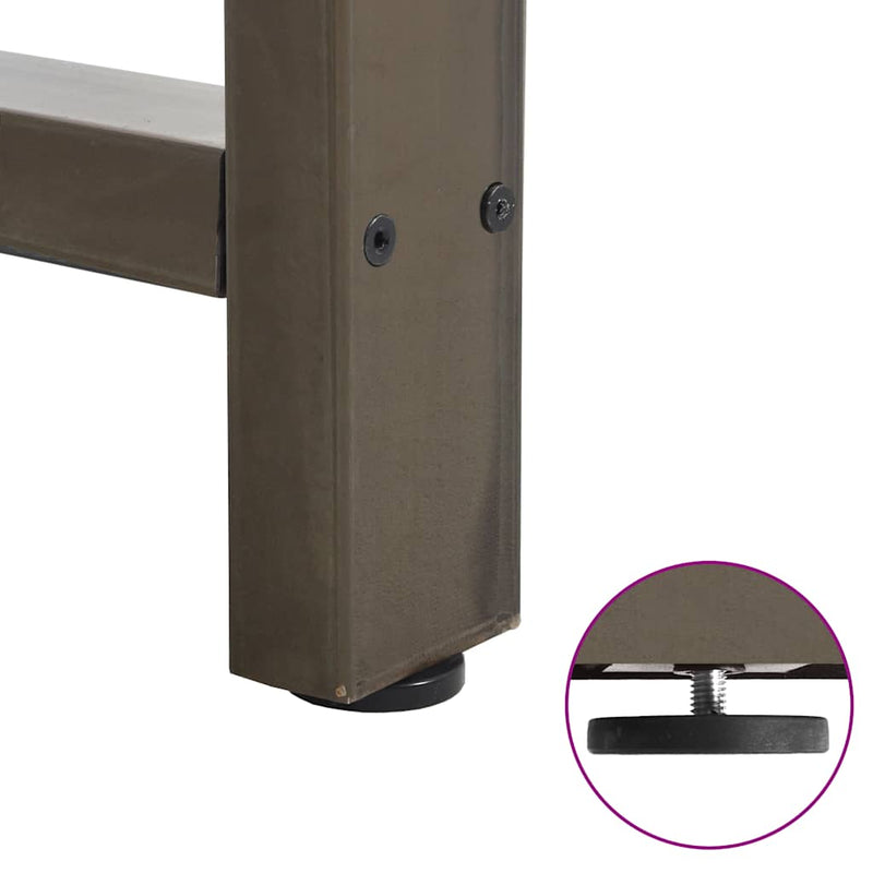 vidaXL 2 db natúr acél étkezőasztal láb 90 x (72-73) cm acél