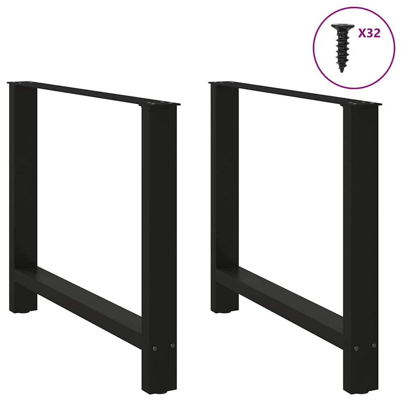 vidaXL 2 db fekete acél étkezőasztal láb 100 x (72-73) cm