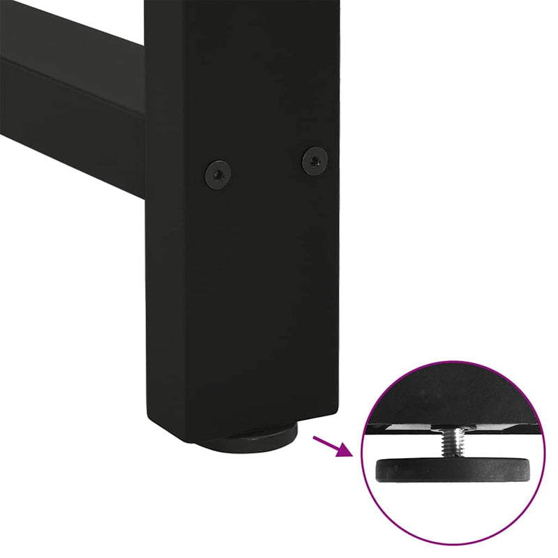 vidaXL 2 db fekete acél étkezőasztal láb 100 x (72-73) cm