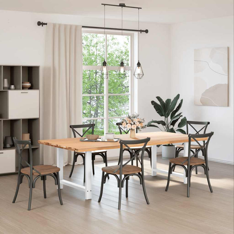 vidaXL 2 db fehér étkezőasztal láb 100 x (72-73) cm acél étkezőasztal láb