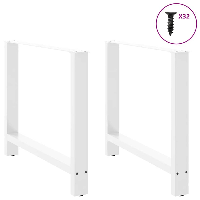 vidaXL 2 db fehér étkezőasztal láb 100 x (72-73) cm acél étkezőasztal láb