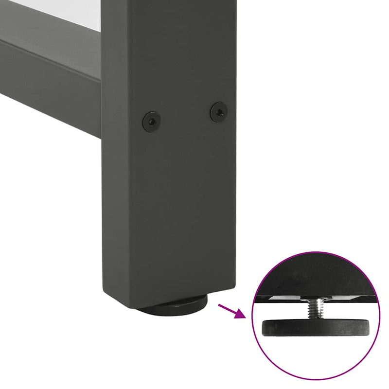 vidaXL 2 db antracitszürke acél étkezőasztalláb 100 x (72-73) cm