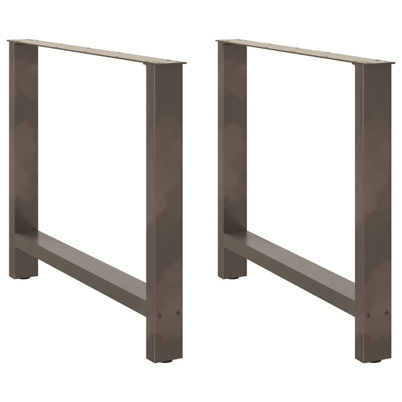 vidaXL 2 db natúr acél étkezőasztal láb 100 x (72-73) cm acél