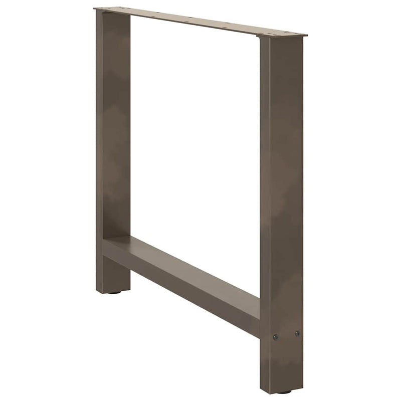 vidaXL 2 db natúr acél étkezőasztal láb 100 x (72-73) cm acél