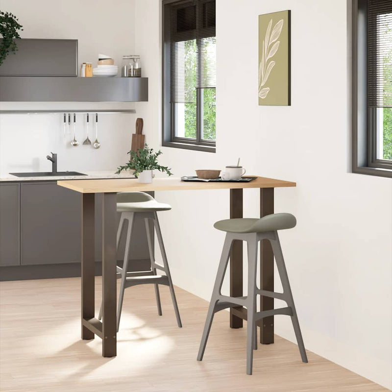 vidaXL 2 db natúr acél bárasztalláb 60 x (100-101) cm