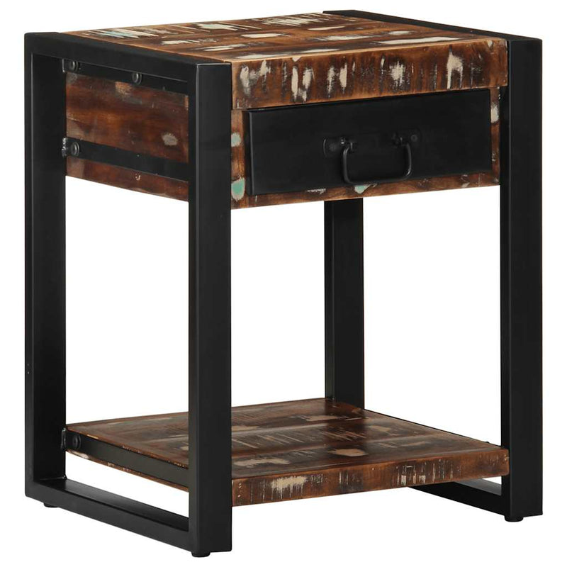 vidaXL Oldalasztal többszínű 40x40x50 cm tömörfa, újrahasznosított fa