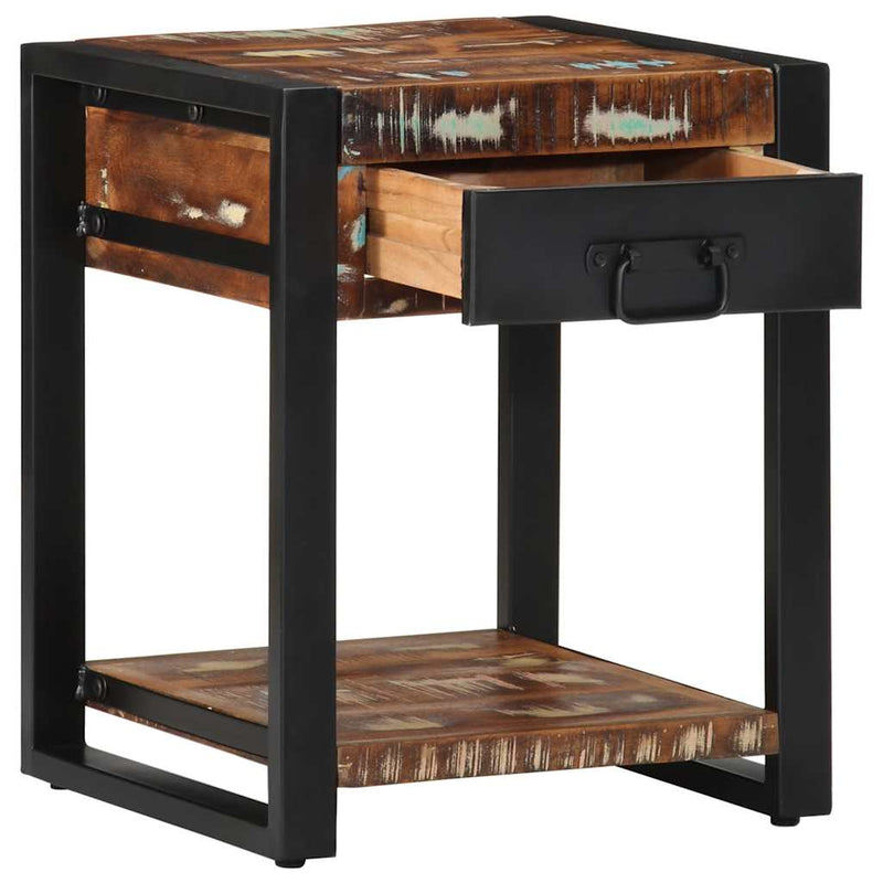 vidaXL Oldalasztal többszínű 40x40x50 cm tömörfa, újrahasznosított fa