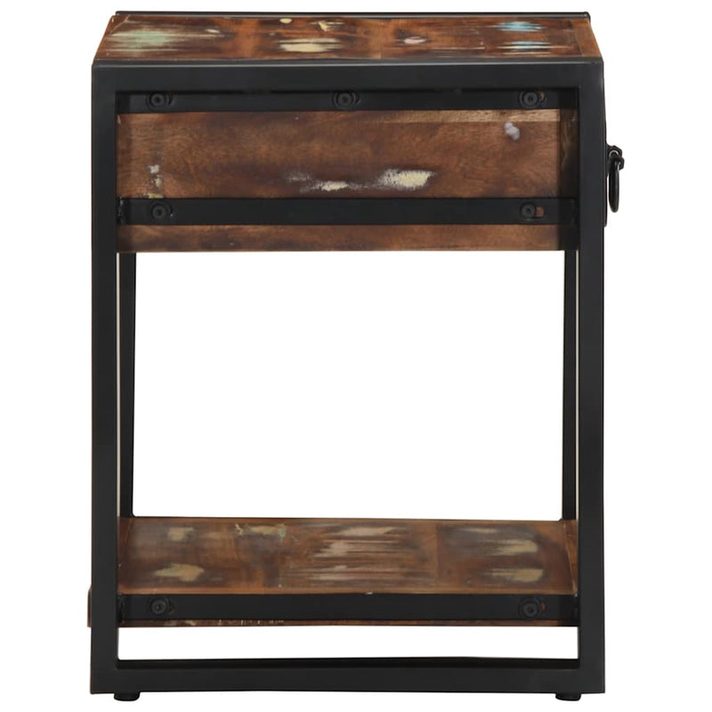 vidaXL Oldalasztal többszínű 40x40x50 cm tömörfa, újrahasznosított fa