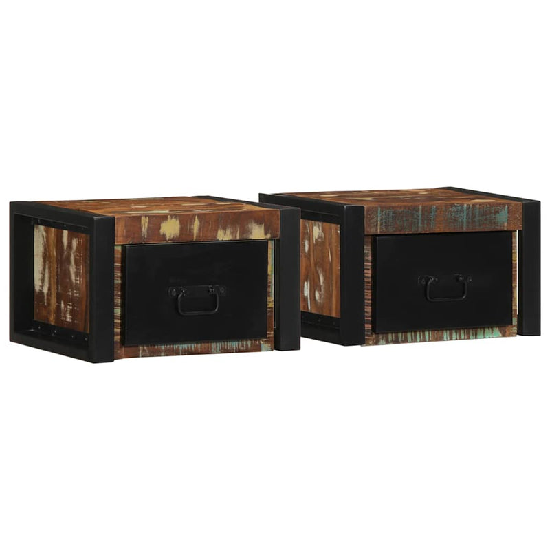 vidaXL 2 db tömör újrahasznosított fa éjjeliszekrények 40x35x25 cm