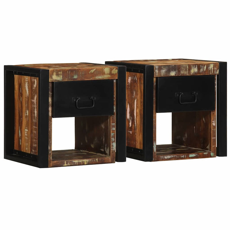 vidaXL 2 db tömör újrahasznosított fa éjjeliszekrények 40x35x40 cm
