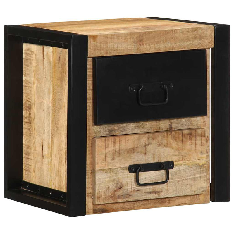 vidaXL 2 db tömör nyers mangófa éjjeliszekrények 40x35x40 cm