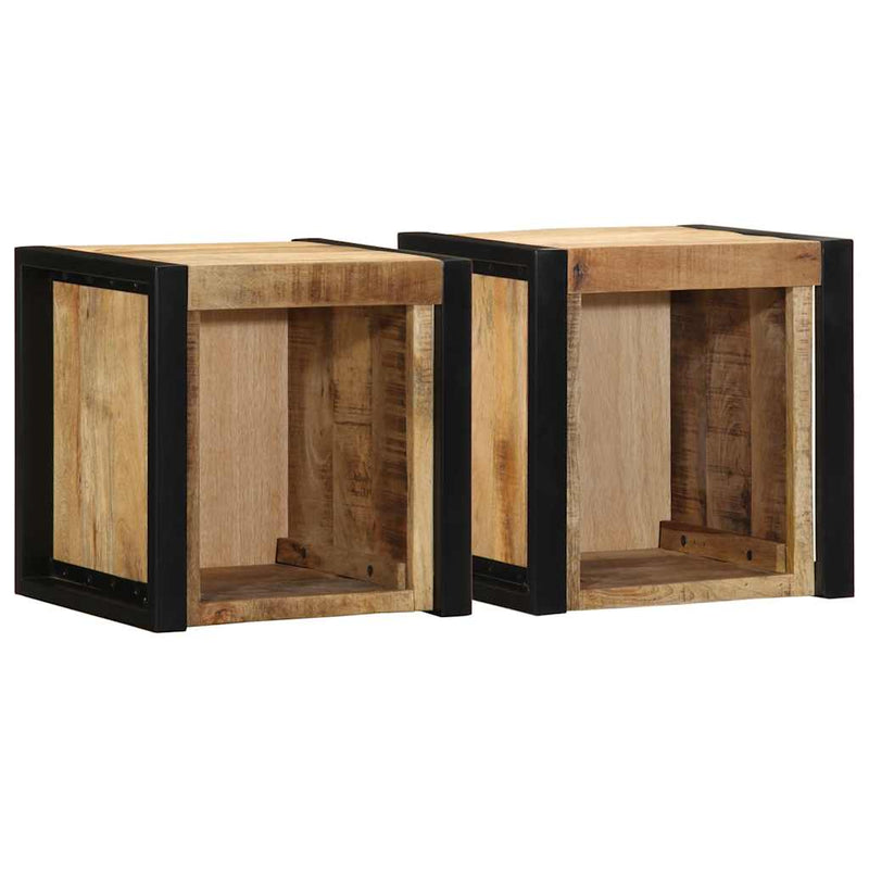 vidaXL 2 db tömör nyers mangófa éjjeliszekrények 40x35x40 cm