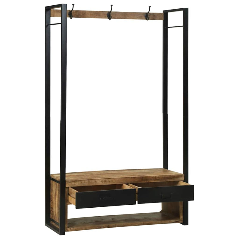 vidaXL Ruhatartó fiókkal Barna 110 x 40 x 185 cm Tömör mangófa