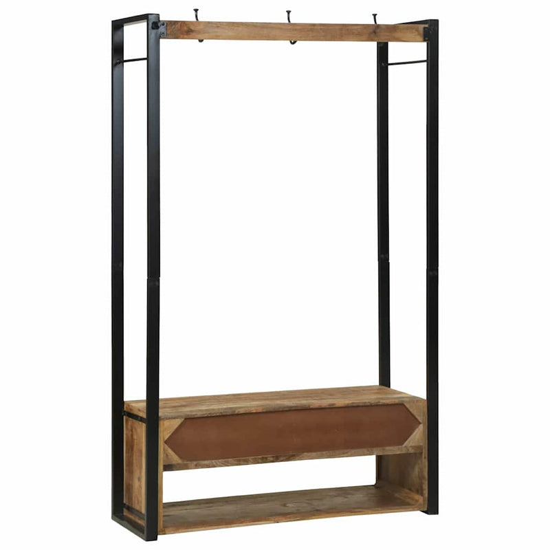 vidaXL Ruhatartó fiókkal Barna 110 x 40 x 185 cm Tömör mangófa