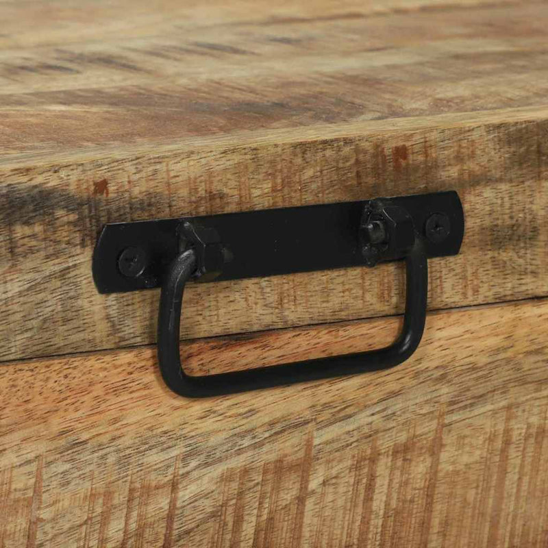 vidaXL Tárolódobozok tárolóval Barna 80 x 30 x 30 cm Tömör mangófa