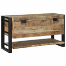 vidaXL Tároló Doboz tárolóval Barna 80 x 35 x 45 cm Tömör mangófa