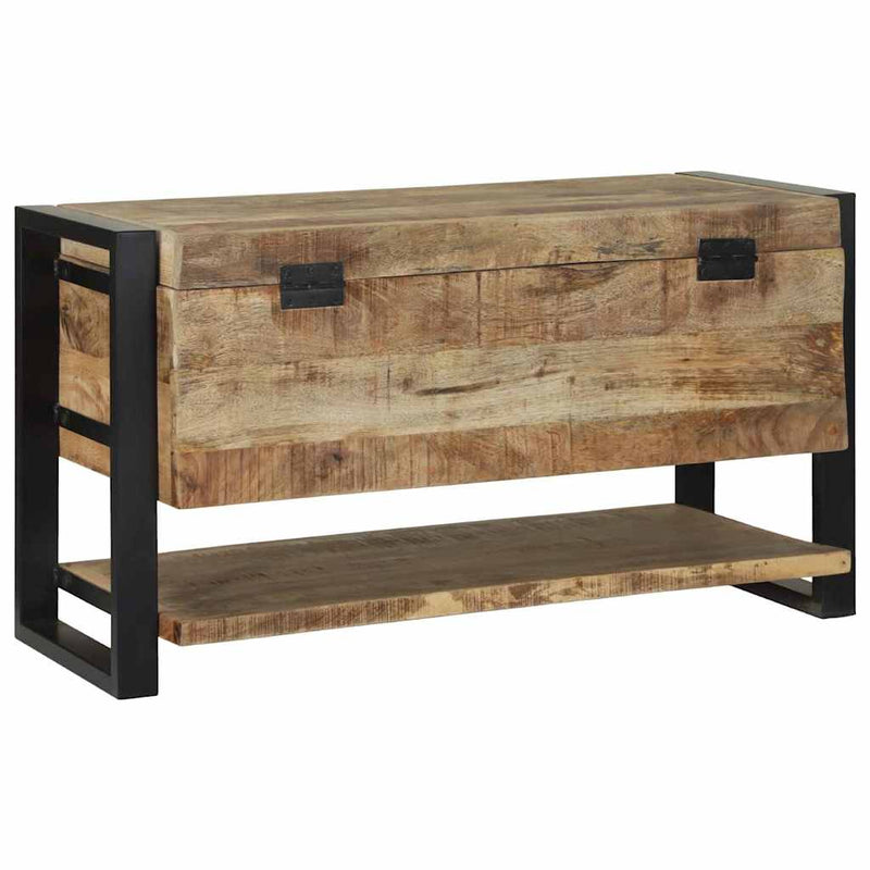 vidaXL Tároló Doboz tárolóval Barna 80 x 35 x 45 cm Tömör mangófa