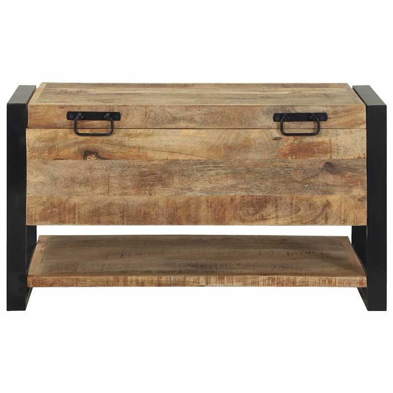 vidaXL Tároló Doboz tárolóval Barna 80 x 35 x 45 cm Tömör mangófa