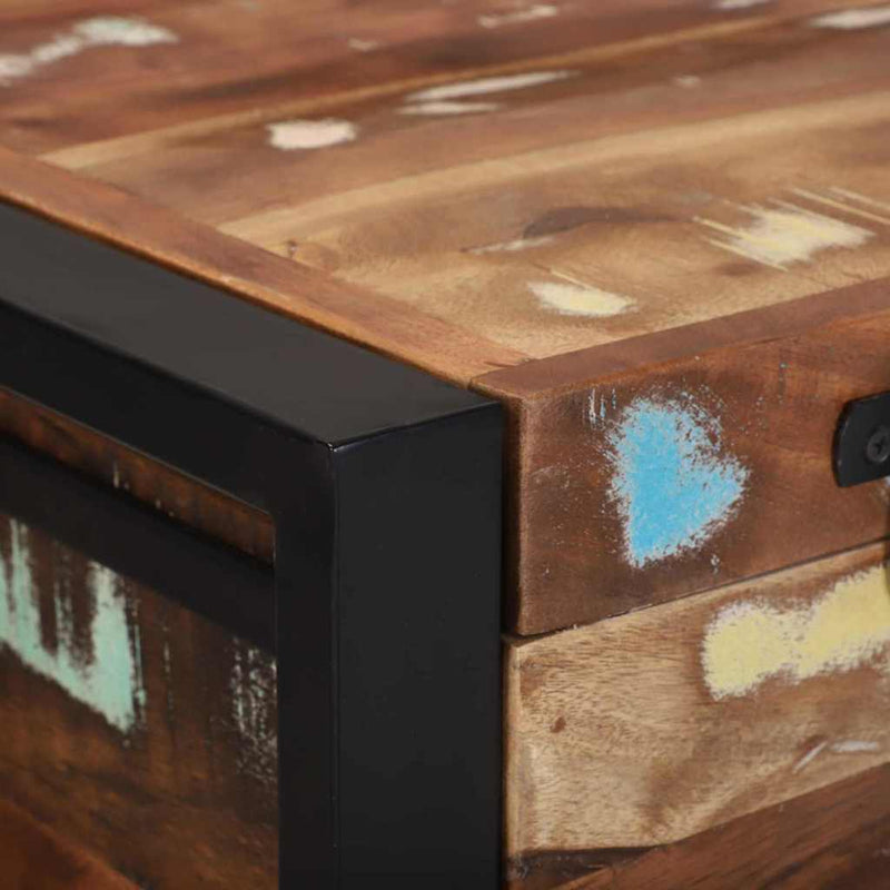vidaXL Tároló Doboz Sokszínű 80 x 35 x 45 cm Tömör újrahasznosított fa