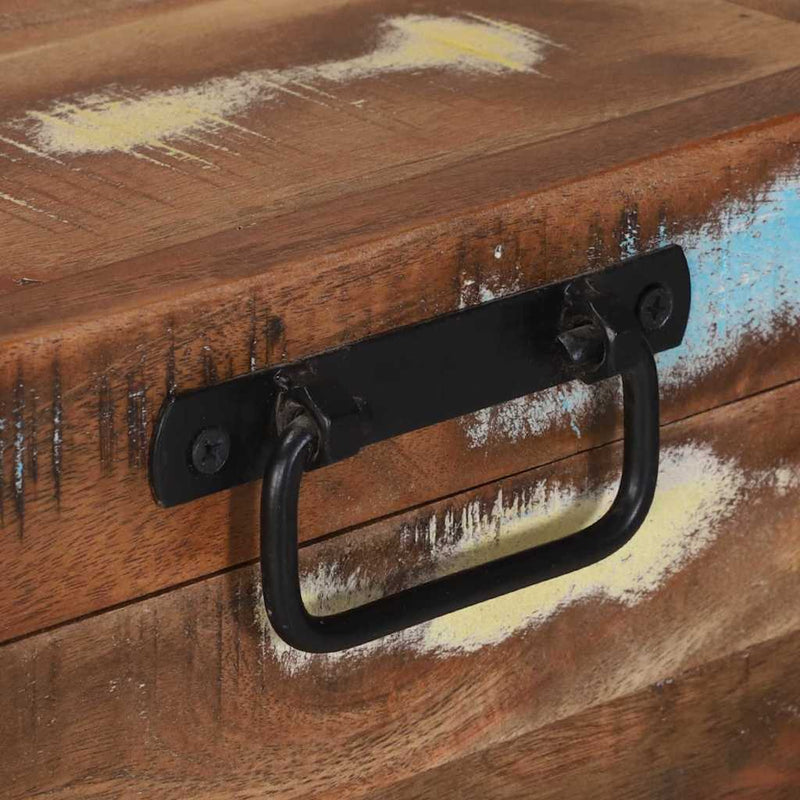 vidaXL Tároló Doboz Sokszínű 80 x 35 x 45 cm Tömör újrahasznosított fa