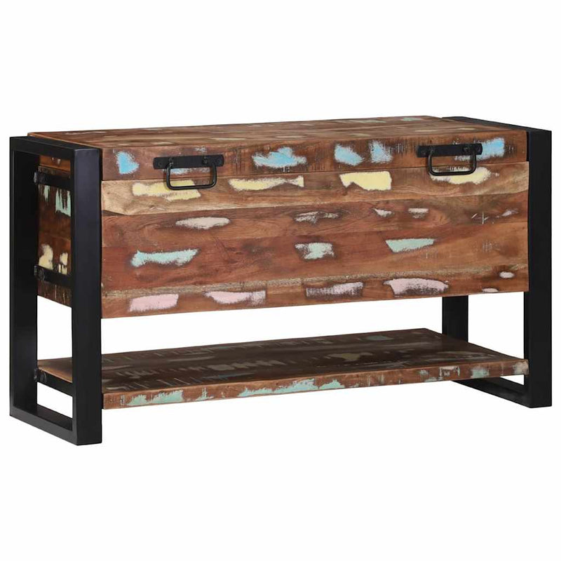 vidaXL Tároló Doboz Sokszínű 80 x 35 x 45 cm Tömör újrahasznosított fa