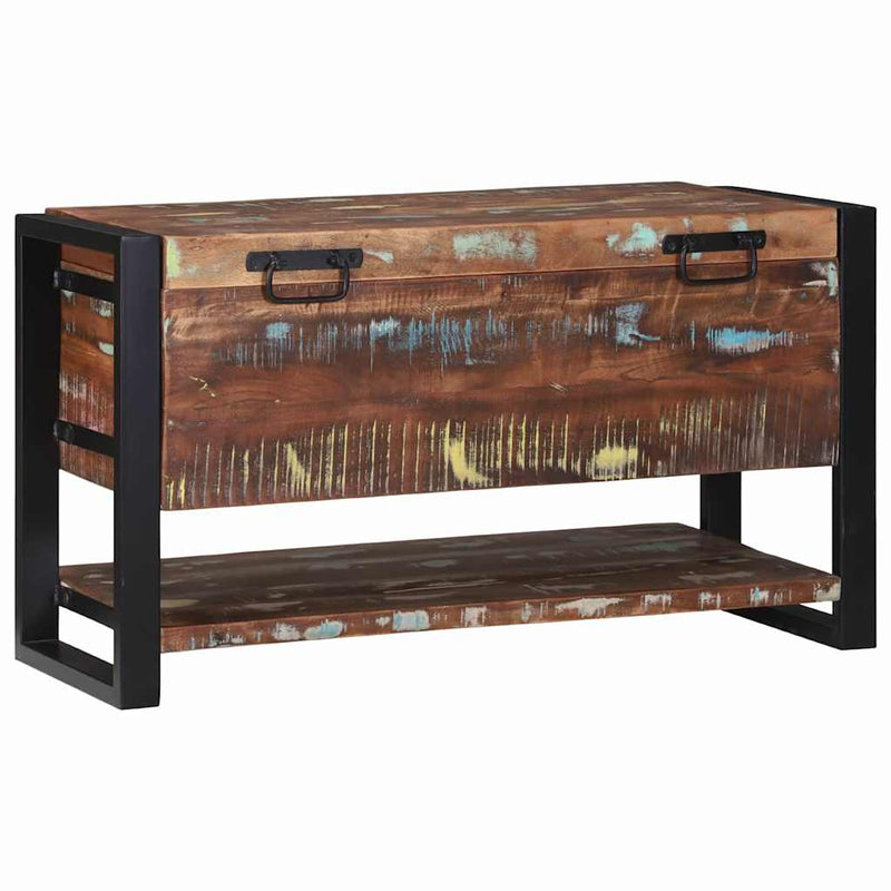 vidaXL Tároló Doboz Sokszínű 80 x 35 x 45 cm Tömör újrahasznosított fa