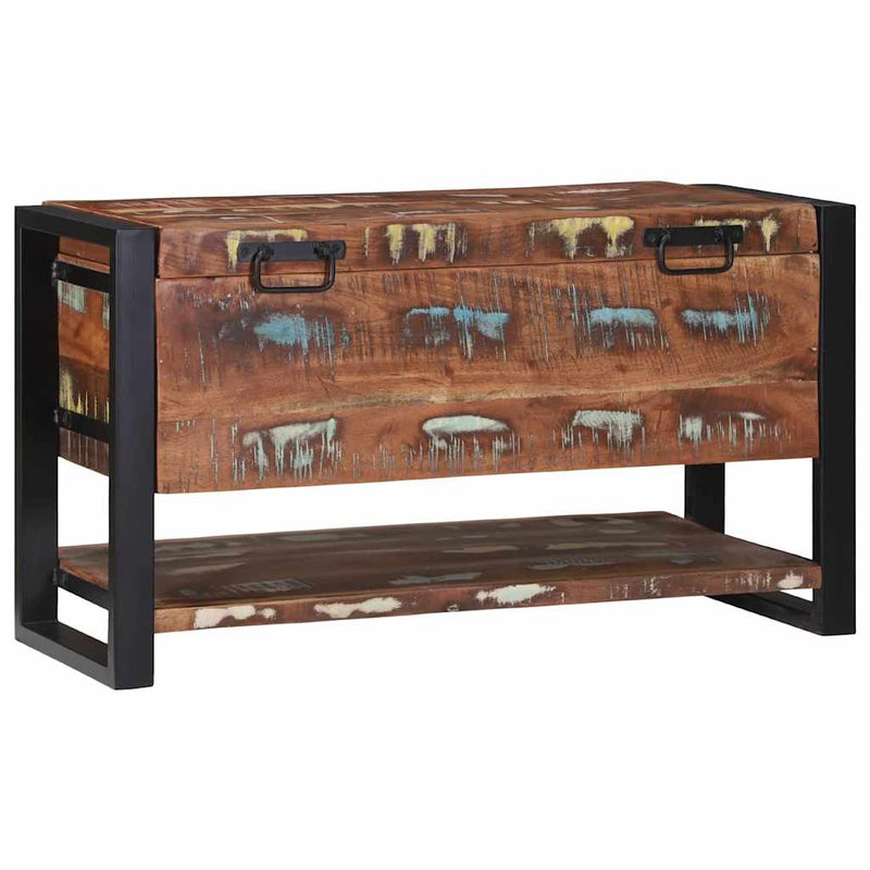 vidaXL Tároló Doboz Sokszínű 80 x 35 x 45 cm Tömör újrahasznosított fa