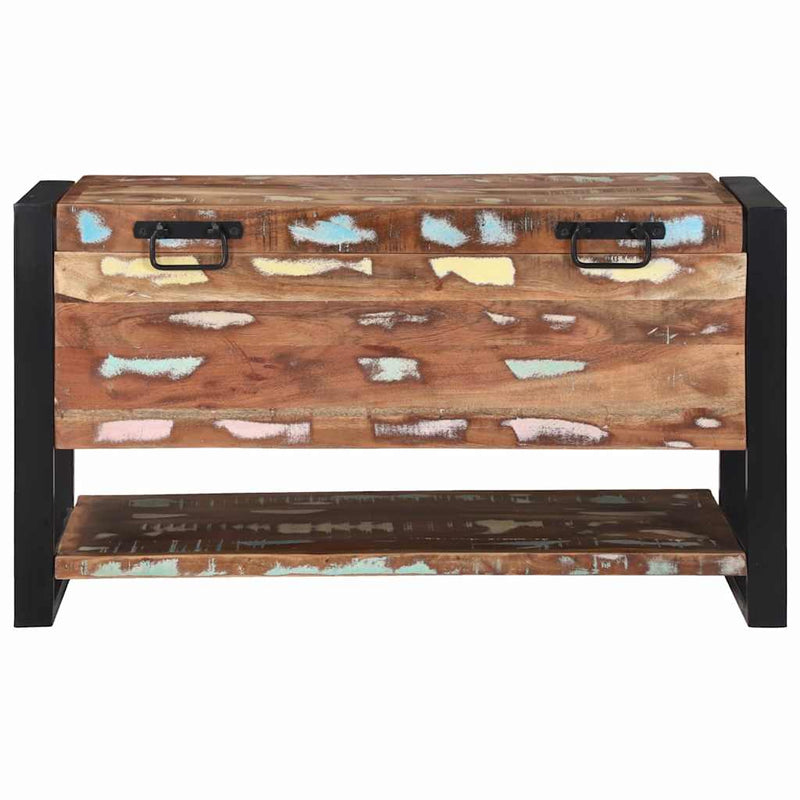 vidaXL Tároló Doboz Sokszínű 80 x 35 x 45 cm Tömör újrahasznosított fa