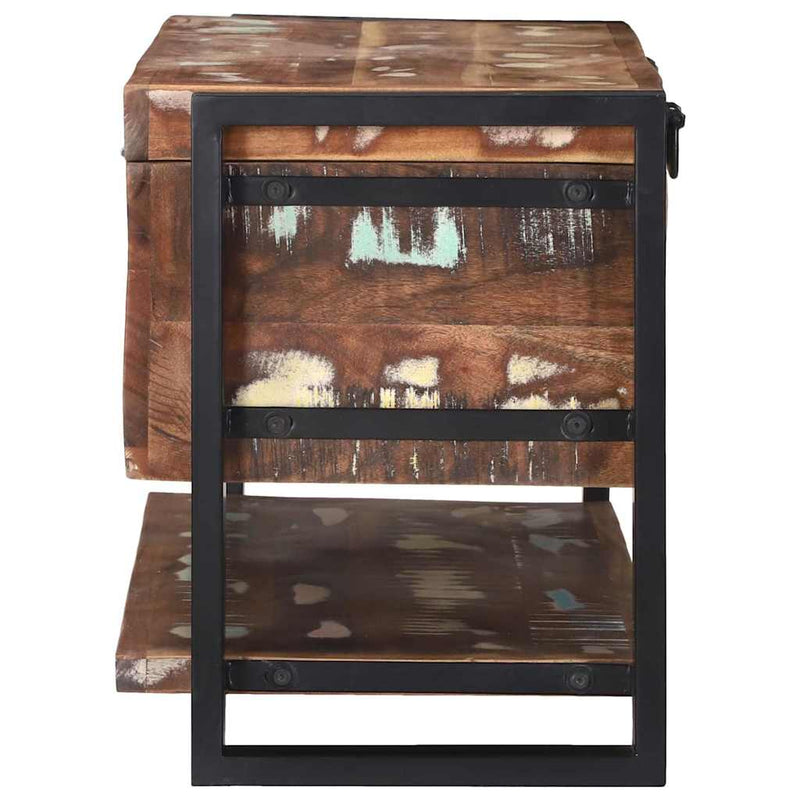 vidaXL Tároló Doboz Sokszínű 80 x 35 x 45 cm Tömör újrahasznosított fa