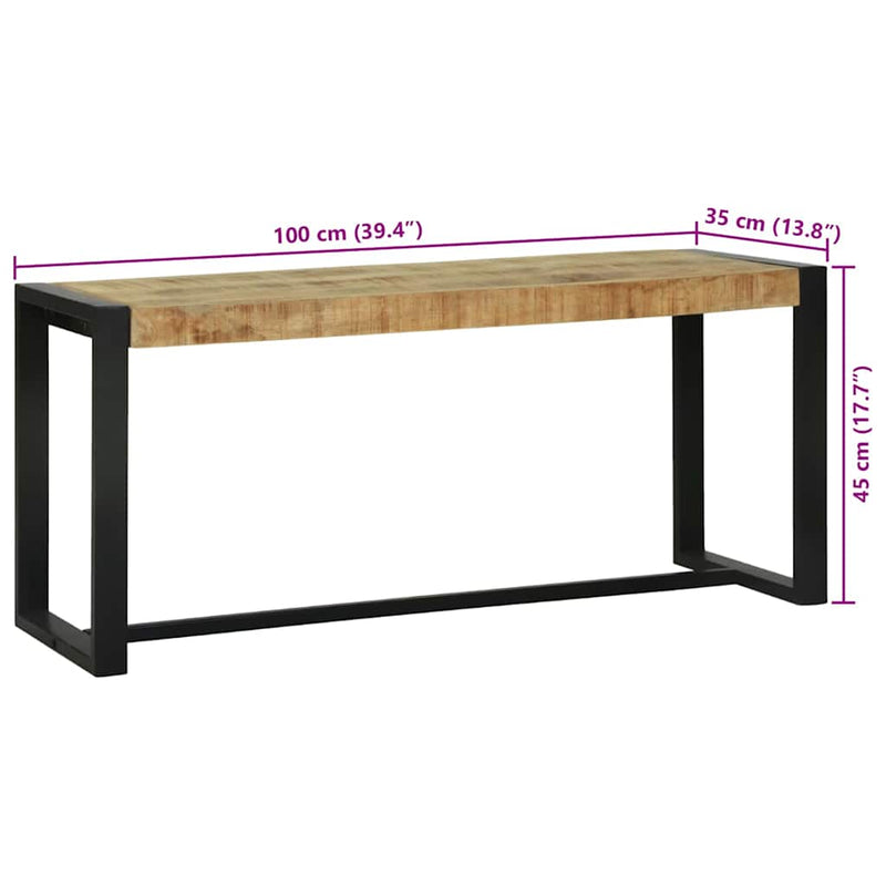 vidaXL Pad Barna 100 x 35 x 45 cm Tömör mangófa