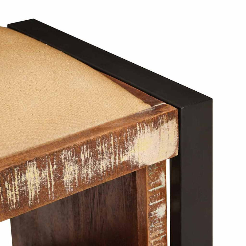 vidaXL Tárolópad Sokszínű 80 x 35 x 40 cm Tömör újrahasznosított fa